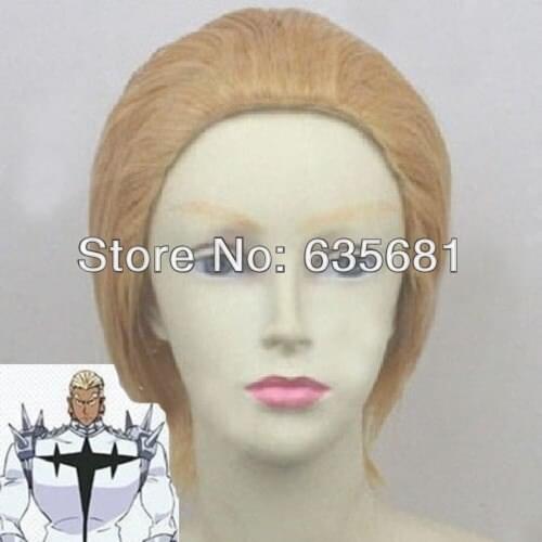 Cos KILL la KILL Ira Gamagoori Cosplay Wig Gold Yellow Short Hair Down with Bangs Slicked Back