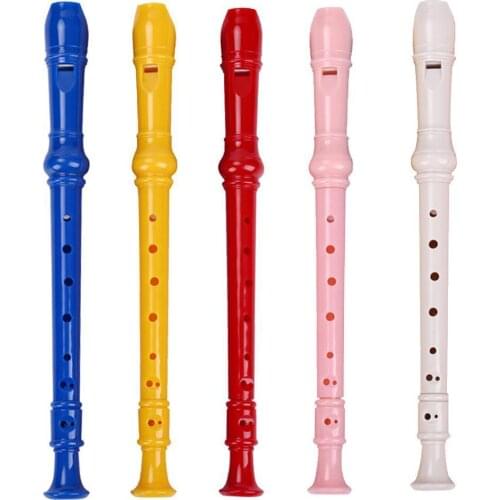 8-Hole Long Flute Soprano Recorder ABS Recorder with Cleaning Rod Educational Musical Instrument Tool for Beginner Kids Toy Gitf
