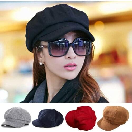 Retro Newsboy Caps Winter Women Gatsby Cap Octagonal Baker Peaked Beret Driving Hat Female Sunscreen Hats Painter Tour cap