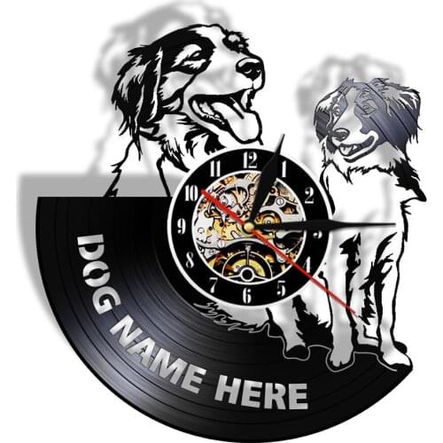 Kooikerhondje LED Wall Clock With Custom Dog Name Vinyl LP Record Wall Watch Netherlands Dog Breed Personalized Puppy Owner Gift