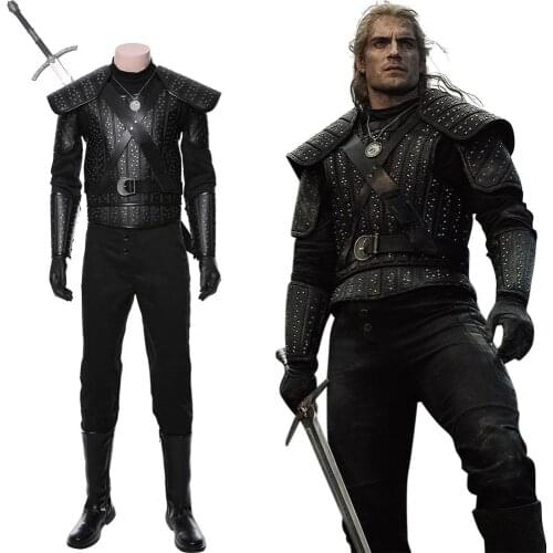 Rivia Cosplay Costume Leather Uniform Outfit Full Suit Halloween Carnival Costumes