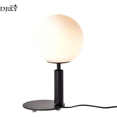 Nordic Round Glass Table Lamps Children Bedroom Bedside Study Room Living Room Studio Office Home Decoration Led Table Light E27