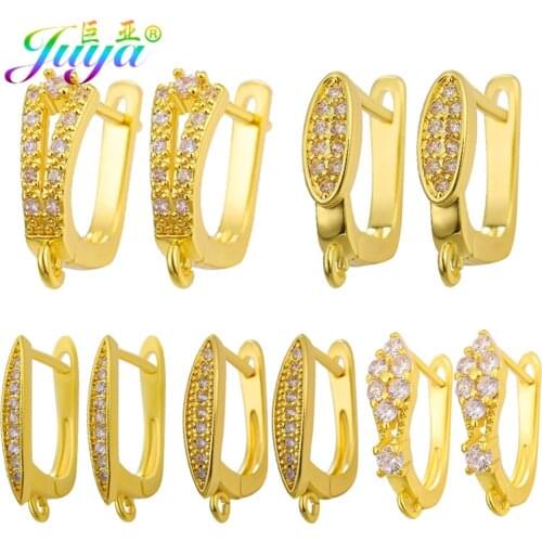 Juya DIY Jewelry Supplies Handmade Cubic Zirconia Leverback Earring Hooks Accessories For Fashion Earring Making Findings