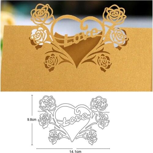 Metal cutting dies rose flower heart frame die mould decoration Scrapbook paper card craft knife blade punch stencils dies