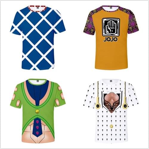 Kujo Jotaro T-shirt Men Women 3D Print Anime JoJo Bizarre Adventure T Shirt Short Sleeve Top Tshirt Pullover Sweatshirt Clothes
