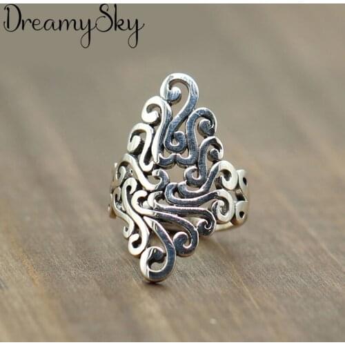 New Arrivals Vintage Big Flower Rings For Women Large Adjustable Size Finger Ring Fashion Charm Jewelry Valentines Day Gift