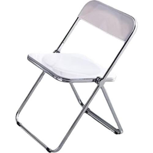Plastic transparent folding chair crystal back chair designer photo negotiation chair clothing store restaurant training chair