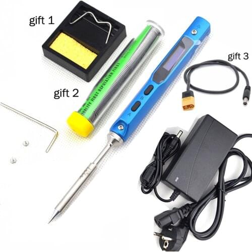 TS100 Portable MINI Programmable Digital LCD Display Electric Soldering Iron + Soldering Iron Tip + 12V DC Power Adapter