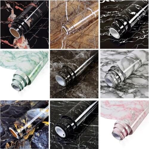 Multi-Color Self Adhesive Marble Wallpaper Peel And Stick Waterproof Bathroom Kitchen Cabinets Desktop Stickers Home Decor Film