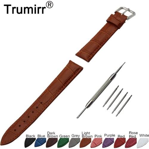 18mm 19mm 20mm 21mm 22mm 24mm Croco Genuine Leather Watch Band for Tissot 1853 Stainless Steel Buckle Strap Wrist Belt Bracelet