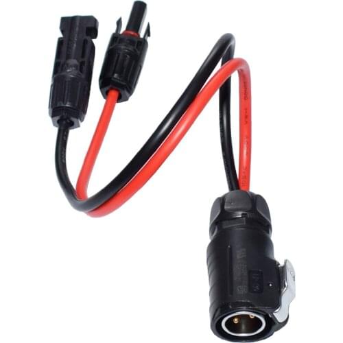 Solar Adpater Cable to LP-20 2 Pin Power Industrial Circular Connector 10AWG 2 Pin Power Industrial Circular Connector30cm 1ft