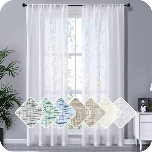 Japan Solid Tulle Curtains for Living Room The Bedroom Kitchen Tulle Curtains for Window Voile Curtains Sheer Windows Drape door