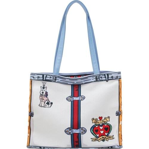 Women Bag 2021 New Canvas Casual Tote Bag Casual Animal Prints Soft Open High-Capacity Shoulder Bag Handbag Girls Bag Student