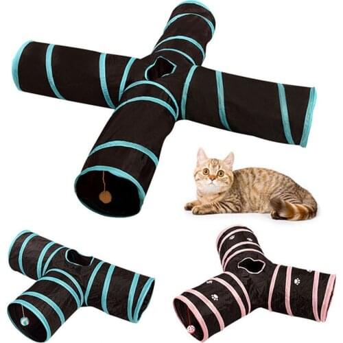 Cat Tunnel Pet Tube Foldable Play Toy Indoor Outdoor Kitty Puppy Toys for Puzzle Exercising Hiding Training