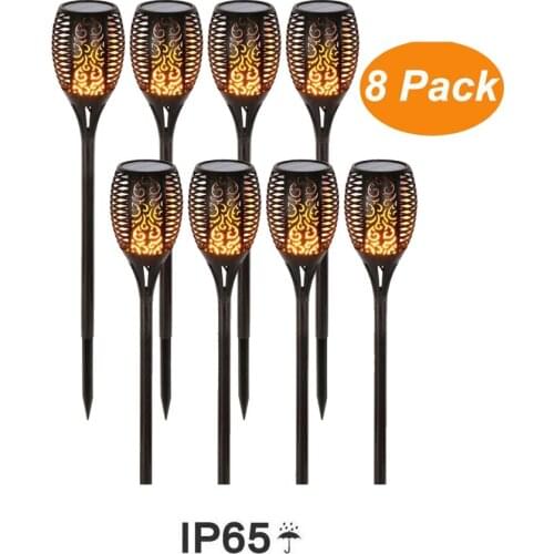 2-8 pcs Solar Flame Light Outdoor Flickering Lamp Dancing Light Waterproof Landscape Night Light Garden Light Lawn Patio Path sm