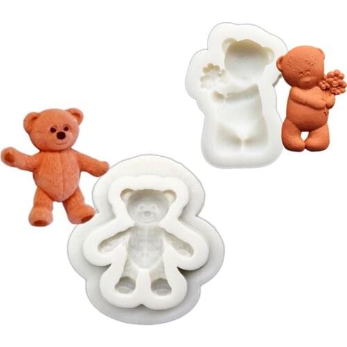 Teddy Bear Shape Silicone Mold Sugarcraft Chocolate Cupcake Baking Mold Fondant Cake Decorating Tools