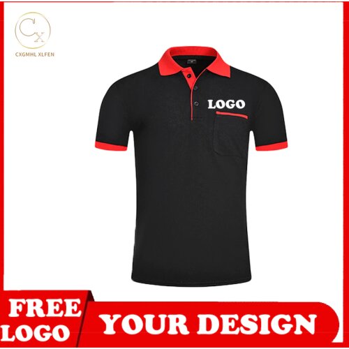 7-color summer color matching plus pocket lapel short-sleeved shirt POLO shirt custom LOGO printing DIY brand text