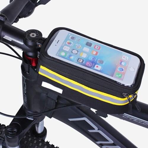 Bicycle Bags Front Frame MTB Bike Bag Cycling Accessories Waterproof Screen Touch Top Tube Phone Bag Touch Screen Mobile Pack