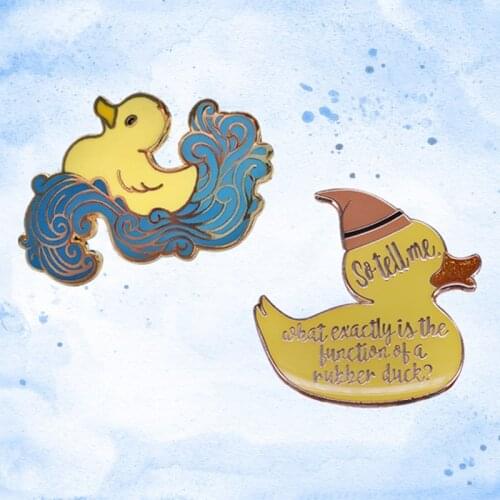 Wizarding World harry Mr Weasley Quote Yellow rubber duck enamel pin Easter Cute Lapel brooch Gift