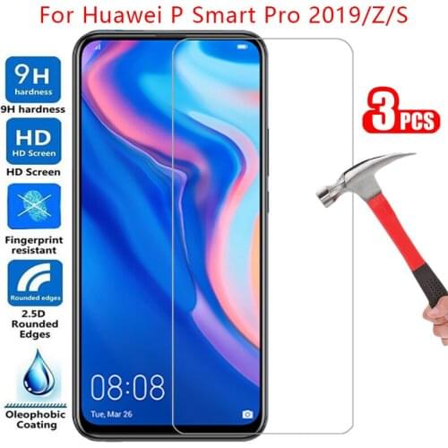 Protective tempered glass for huawei p smart pro 2019 z s screen protector on psmart smar smat samrt safety film huawey huwei 9h