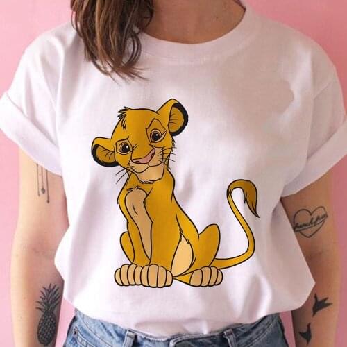 Women T Shirt Simba Lion King Print Tshirt Unisex Short Sleeve O Neck Loose T-shirt Ladies Harajuku Tee Shirt Dropship