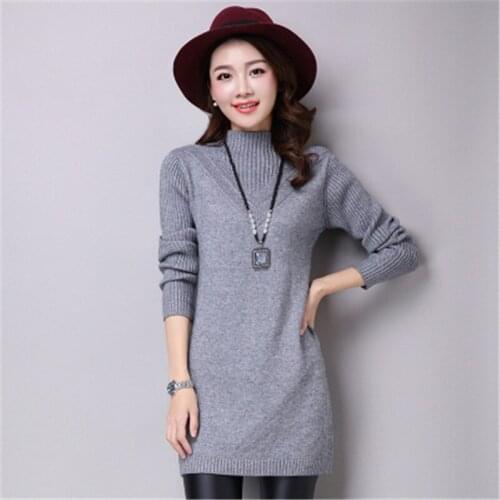 Women Sweater Warm Autumn Winter New Slim Solid Half-height Collar Knit Sweaters Pullover Tops 6 Colors C157