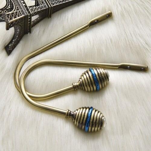 1Pair U Shape Crystal Curtain Hooks Window Tiebacks Tassel Brush Hanger Coat Hat Hook Curtain Accessories Holdback Home Decor