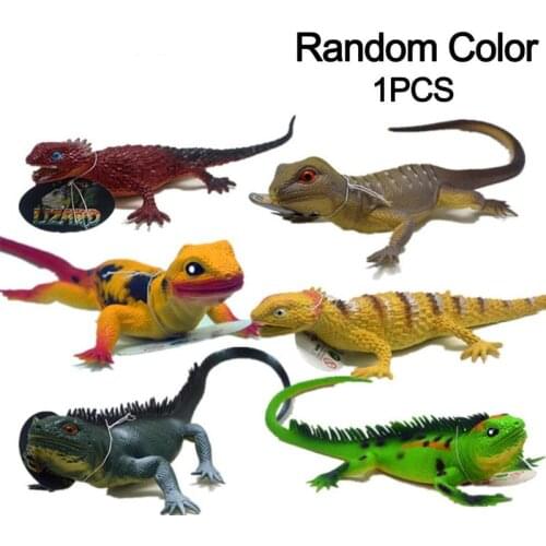 37cm Simulation Lizard Toy Model Squeaky Animal Model Early Educational Toys Random Color 1pc