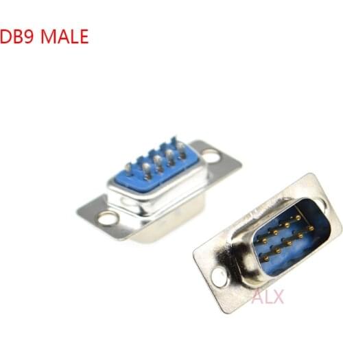 10PCS DB9 MALE PCB Mount serial port CONNECTOR Solder Type D-Sub RS232 COM CONNECTORS 9pin plug 9p Adapter FOR PCB