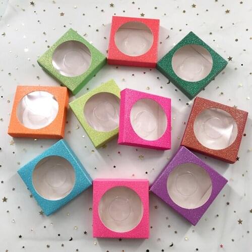 25mm Mink Lashes Custom Packaging Empty Glitter Square Paper Box
