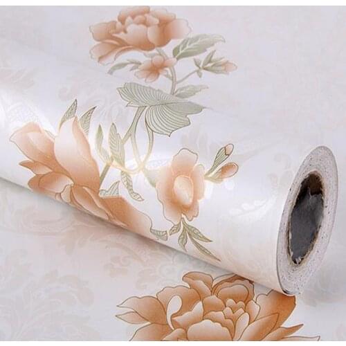 45cm*2.5m Vinyl Self-adhesive Wallpaper Rolls Modern Thick Wall Sticker Home Decor Floral Wallcovering Waterproof Furniture Wal