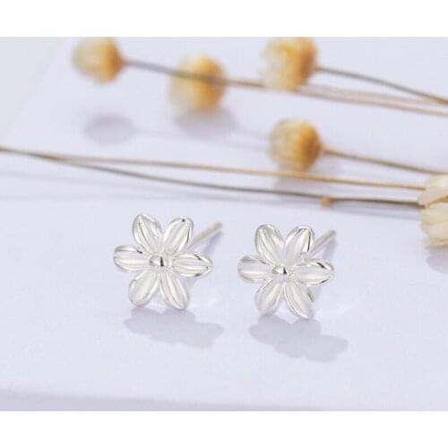 925 Sterling Silver Lovely Seaweed Stud Earrings For Women Elegant Wedding Jewelry pendientes mujer moda Brincos