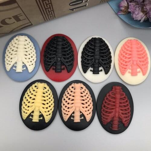 Free shipping! Mixed colors.resin rib Cameo .Resin Flatback Cabochon for Necklace Pendant .jewelry.DIY , 30*40mm