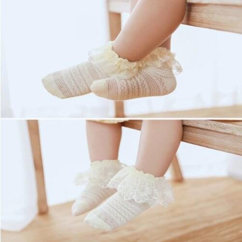 Baby Socks Summer Mesh Childrens Lace Socks Princess Girls Cotton Cute Floor Socks 0-3Y Kid Toddler Sock Stockings Accessories