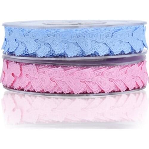 Baby Feet Embossed Ribbon Bear Ribbon Birthday Party Decoration Lace Ribbon Birthday Gift Packaging Decoration Ribbon abc401