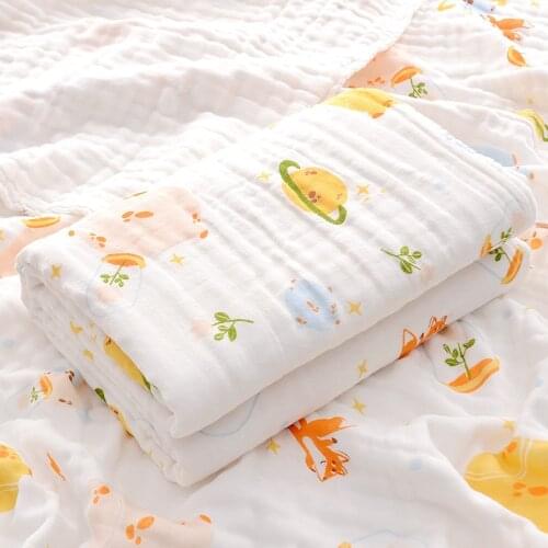 Babys Bath Towel Cotton Four-Layer Gauze Newborn Swaddling Blanket Summer Thin Newborn Baby Supplies Kids Towel Blanket