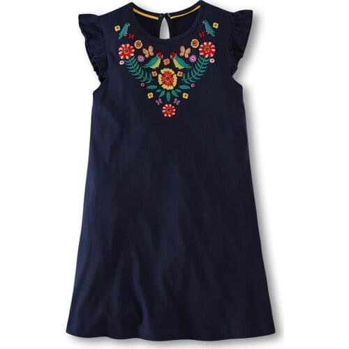 Jumping Meters Childrens Sleeveless Floral Dresses Hot Selling Girls Summer Costume Tunic Kids Clothing Toddler Dress