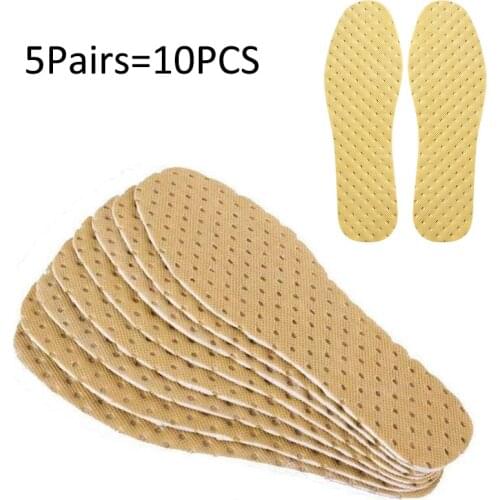 5Pairs Breathable Insoles For Men Women Ultra-Light ShockAbsorbent Deodorant Shoes Pads Sports High Elastic Soft Shoes Insoles