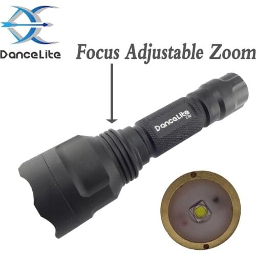 Good Quality ~ DanceLite C8z XM-L2 U3 2000LM Focus Adjustable Zoom LED Flashlight Torch For Hunting Camping