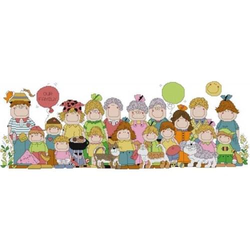 Family portrait patterns Counted Cross Stitch 11CT 14CT 18CT DIY Cross Stitch Kits Embroidery Needlework Sets home decor