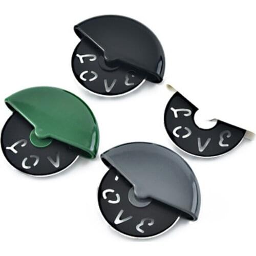 Stainless Steel Round Wheel Pizza Cutter Knife with Lid Roulette Roller Dough Pizza Slicer Cutter Baking Accessories