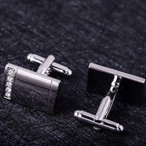 MAISHENOU Cuff links for mens Brand Button with Crystal Cheap Cufflinks Wedding Wholesale New Store Opening Big Discount