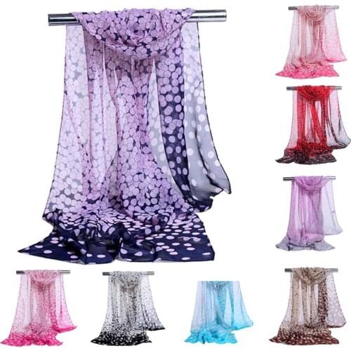 Fashion Ladies Silk Scarf Summer Silk Scarf Shawl Polka Dot All-match Sunscreen Scarf Chiffon 2020