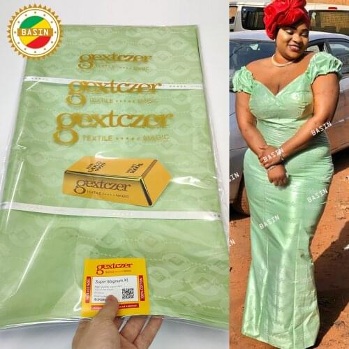 Mint Green Mali Bazin Riche 100% Cotton Lace Fabric For Men Or Women Daily Party Clothing Bazin Riche Laces Fabric