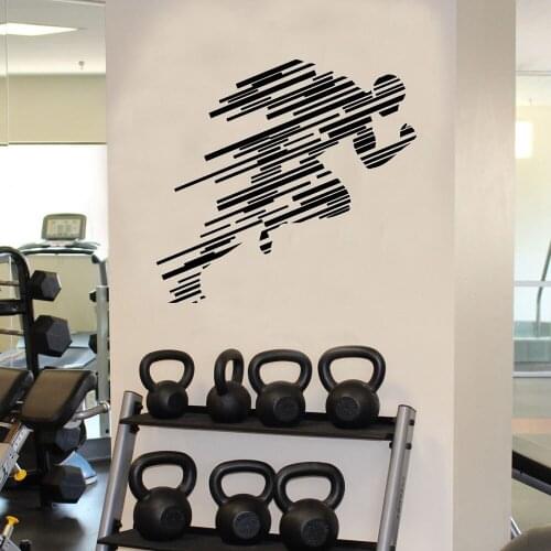 Runner Wall Sticker Running Sport Fitness Wall Sticker Gym Interior Wallpaper Home Decor Wall Art Murals Room Poster Decoration