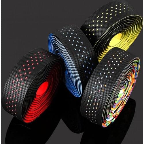 1 set of color hole bicycle grip tape non-slip breathable handlebar tape EVA shock-absorbing handlebar tape Bicycle accessories