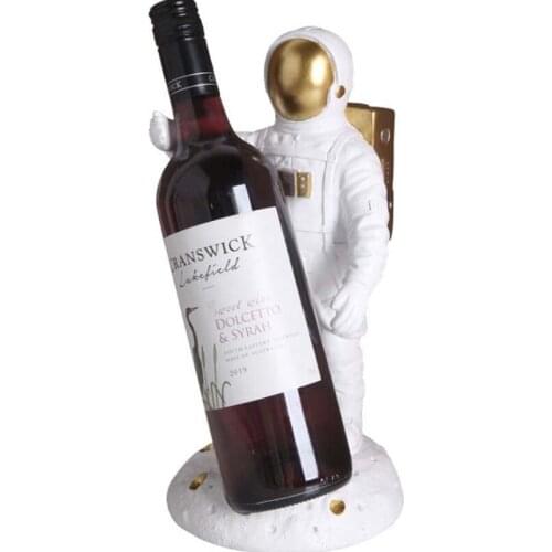 Nordic Miniatures Figurine Craft Resin Ornament Astronaut Statue Wine Rack Desktop Home Decoration for Living Room Accessories