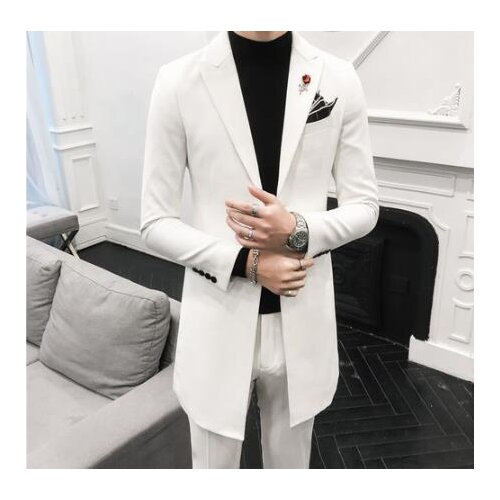 New Fashion Classic Men Long Suits Fashion Business Banquet Mens Suit Jackets and Pants Size Slim Fit Design Men Wedding Suits