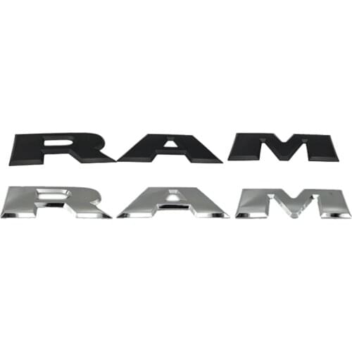 One Set Car Tailgate 3D RAM Letter Emblem Rear Trunk Badge Sticker for Dodge 1500 2015