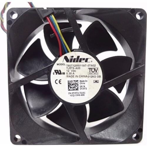 Original NIDEC 8025 T80T12MS11A7 -07A02 80mm 8cm DC 12V 0.35A 4 Line Case PWM Axial Cooling Fan